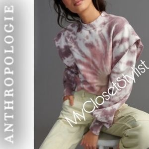 Anthropologie Tie Dye Top S NWT Sweatshirt Sweater Top! OOAK French Terry Jersey